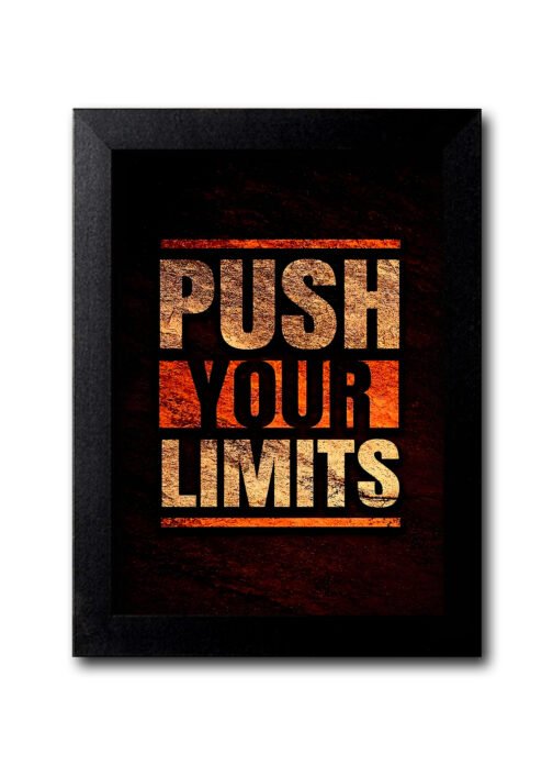 Blue Nexus Push Your Limits A4 Wall Frame Motivational Gym & Office Poster HD Print Inspirational Decor for Workout & Success Mindset 1Cmb364