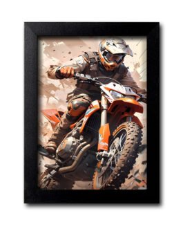 Blue Nexus Dirt Bike Rider A4 Size Wall Frame Action-Packed Motocross Poste Print for Bikers, Garage & Room Dco Gift for Racing Fans 1Cmb373