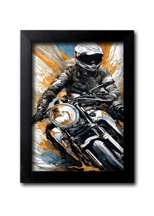 Blue Nexus Motorcycle Wall Art A4 Size High-Speed Biker Illustration Print Racing Artwork for Garage, Man Cave, or Offic Gift for Motorcycle Enthusiasts 1Cmb377